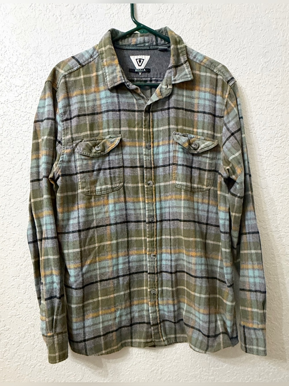 Vissla Central Coast Long Sleeve Flannel Shirt Plaid Size XL